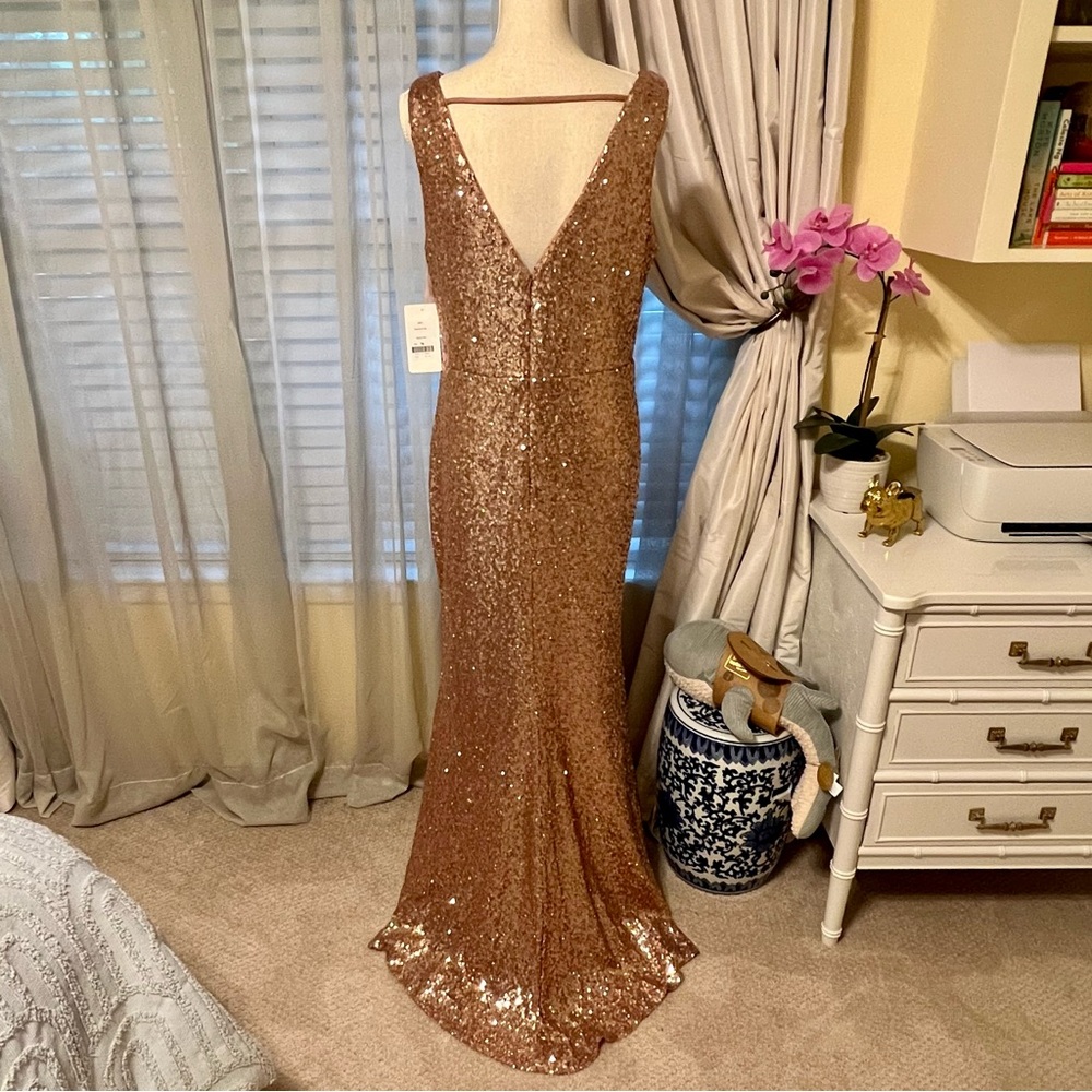 NWT Revelry Rose Gold Blair Sequin Dress - Picture 7 of 9